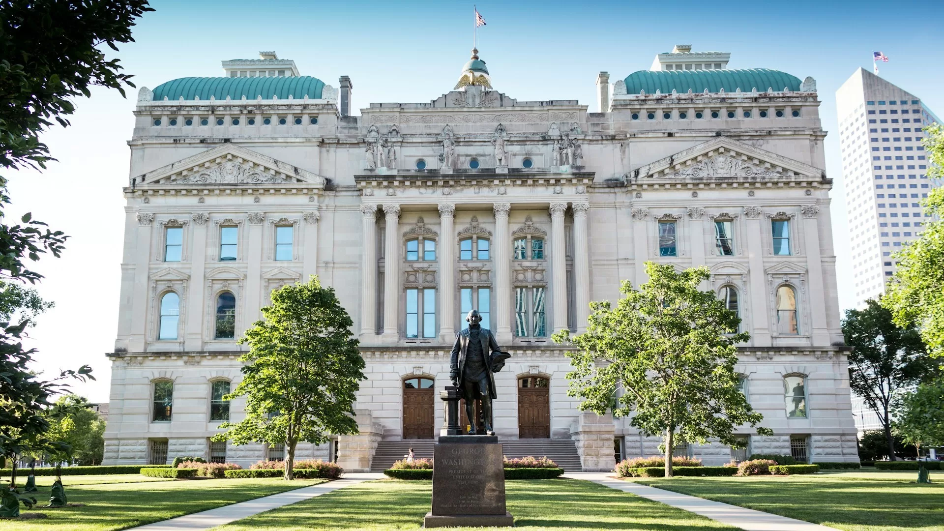 Een standbeeld voor het Indiana Statehouse in Indianapolis