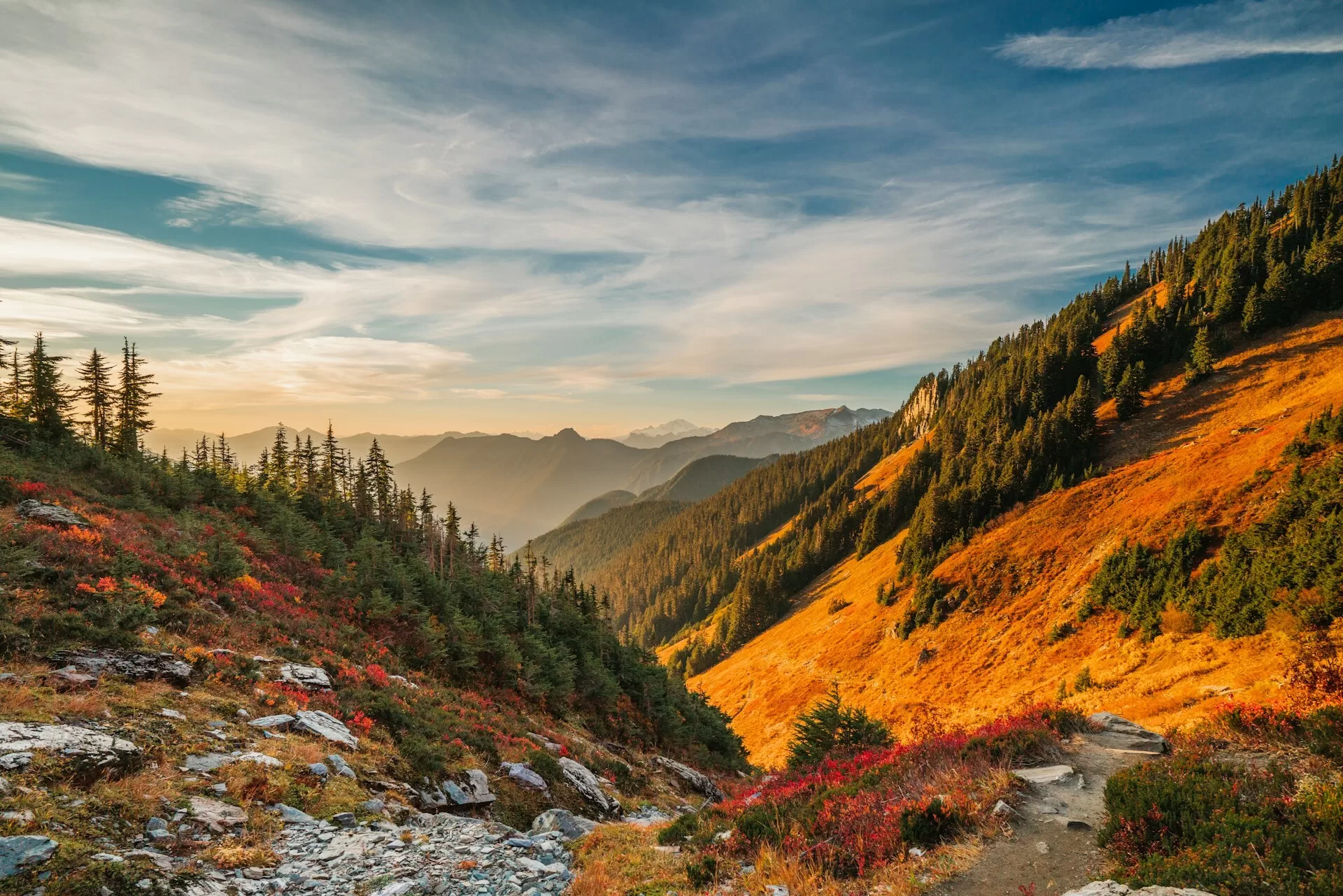 Wandelroute door Mount Baker in de staat Washington
