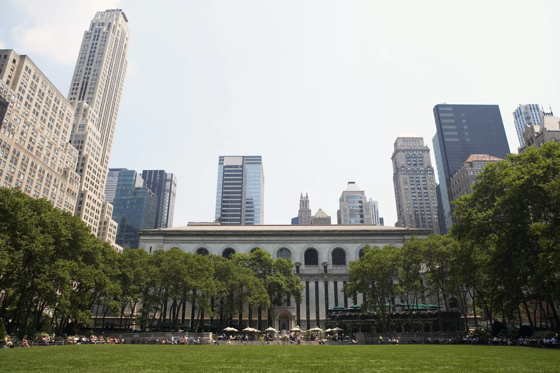 New York Public Library, iconisch gebouw van de buitenkant in NYC