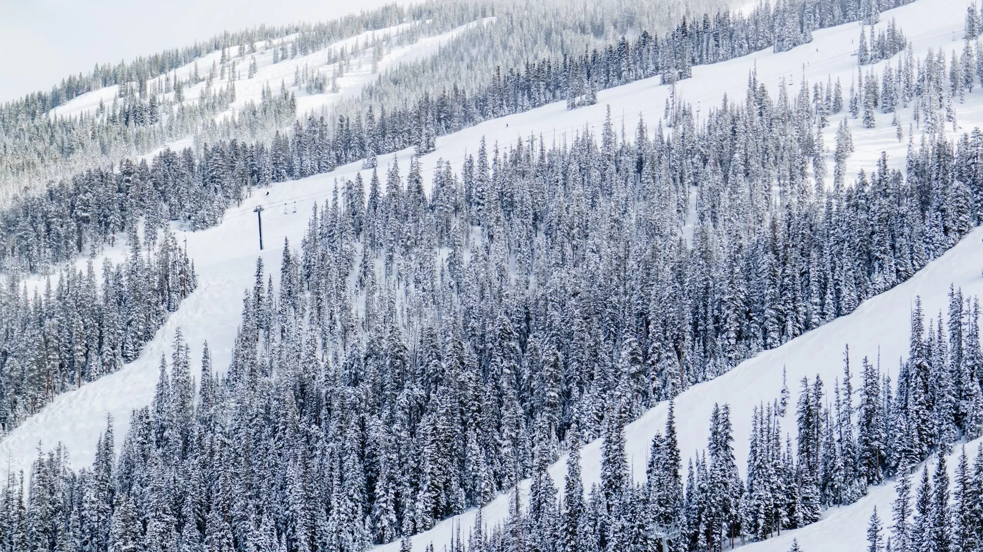 Besneeuwde skibanen op de bergen in Aspen, Colorado