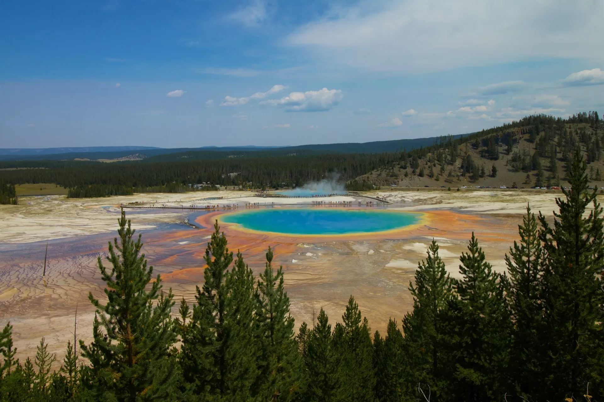 The Grand Prismatic Spring in Yellowstone National Park