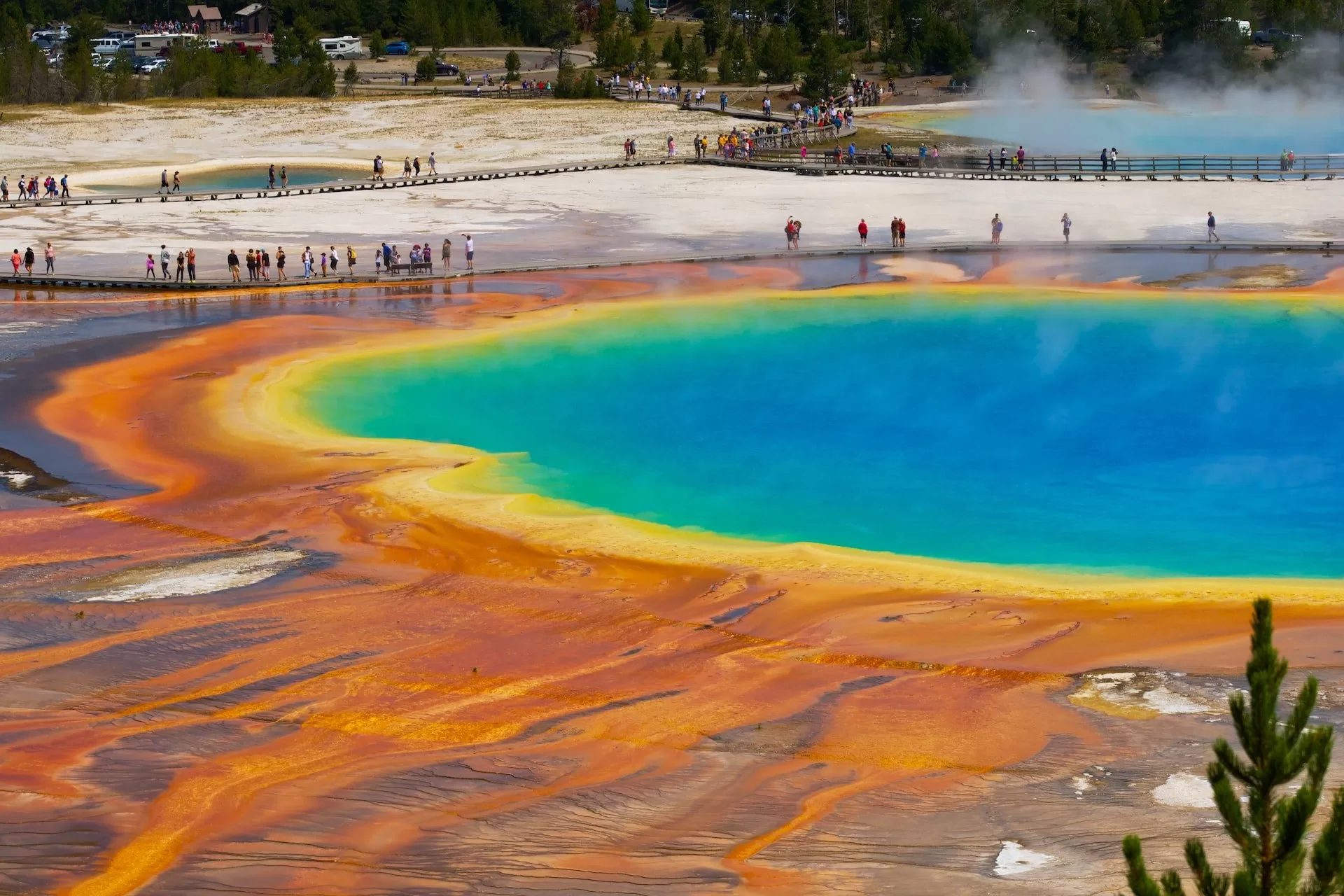 The Grand Prismatic Spring in Yellowstone National Park