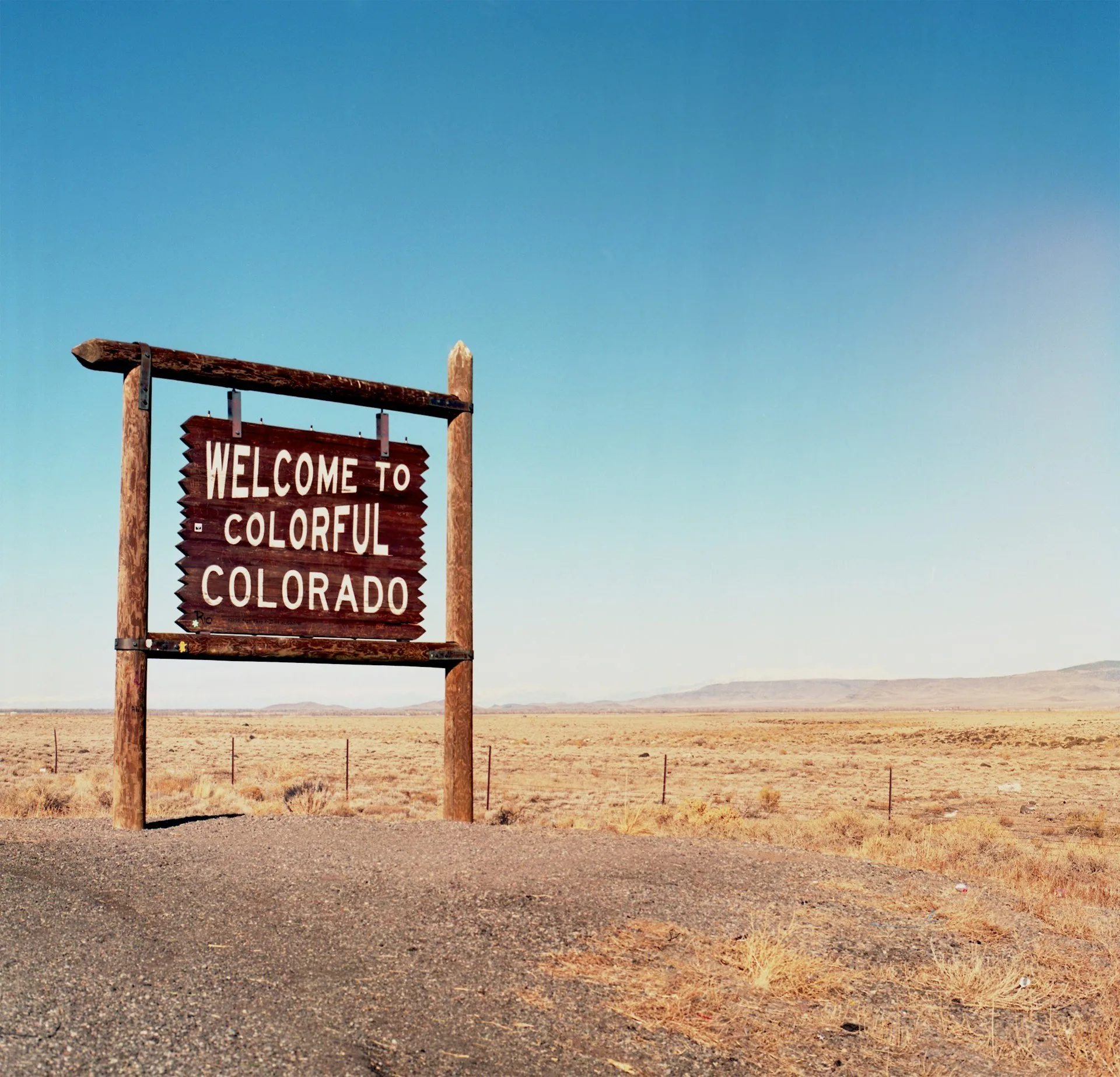 Een welkom bord van de staat Colorado