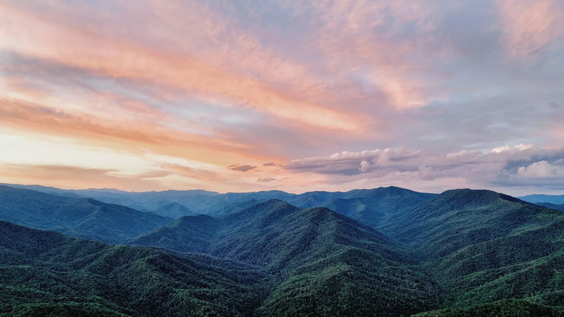 Uitzicht over de Great Smoky Mountains in North Carolina