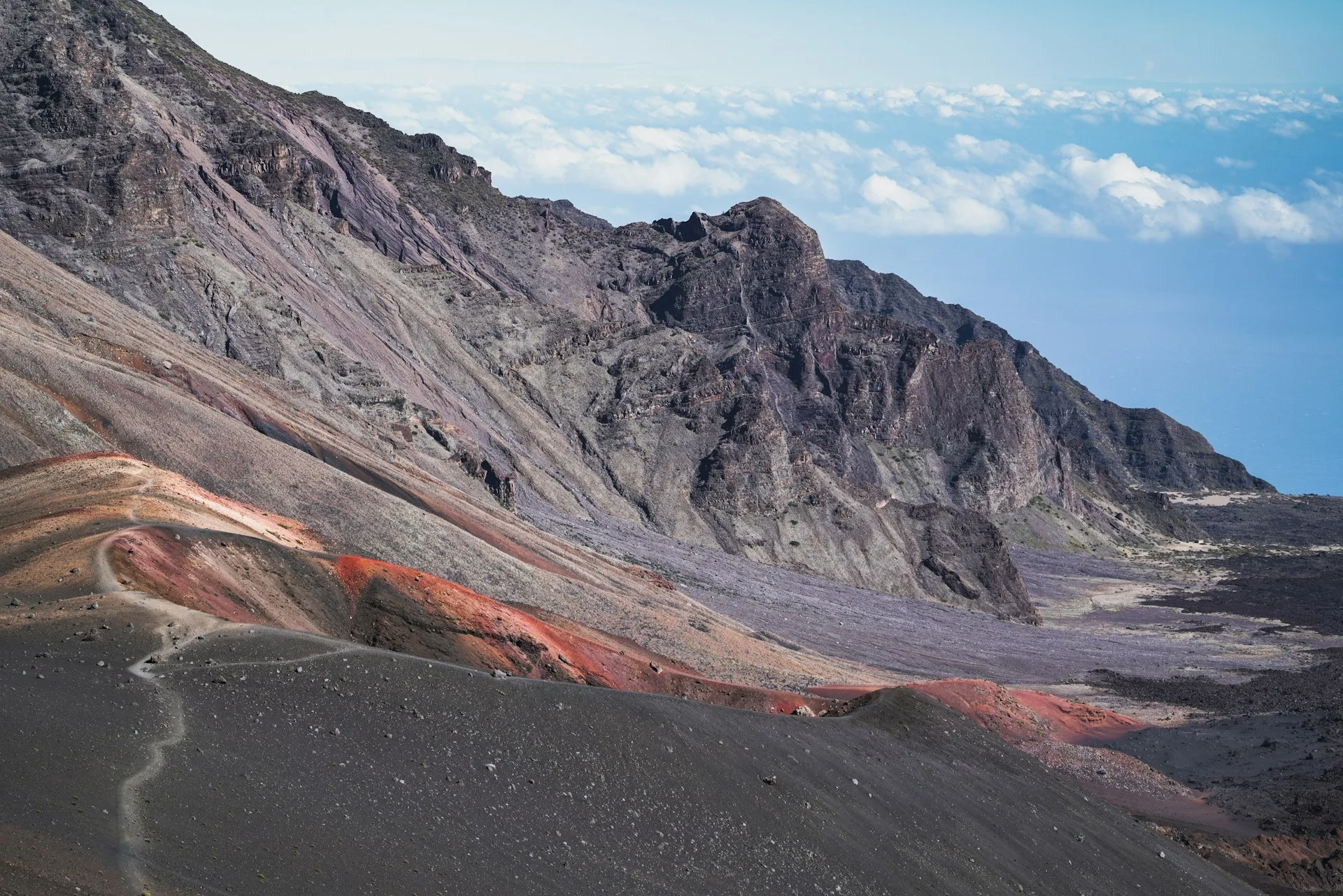 Vulkanische gesteente van Haleakalā Volcano in Maui