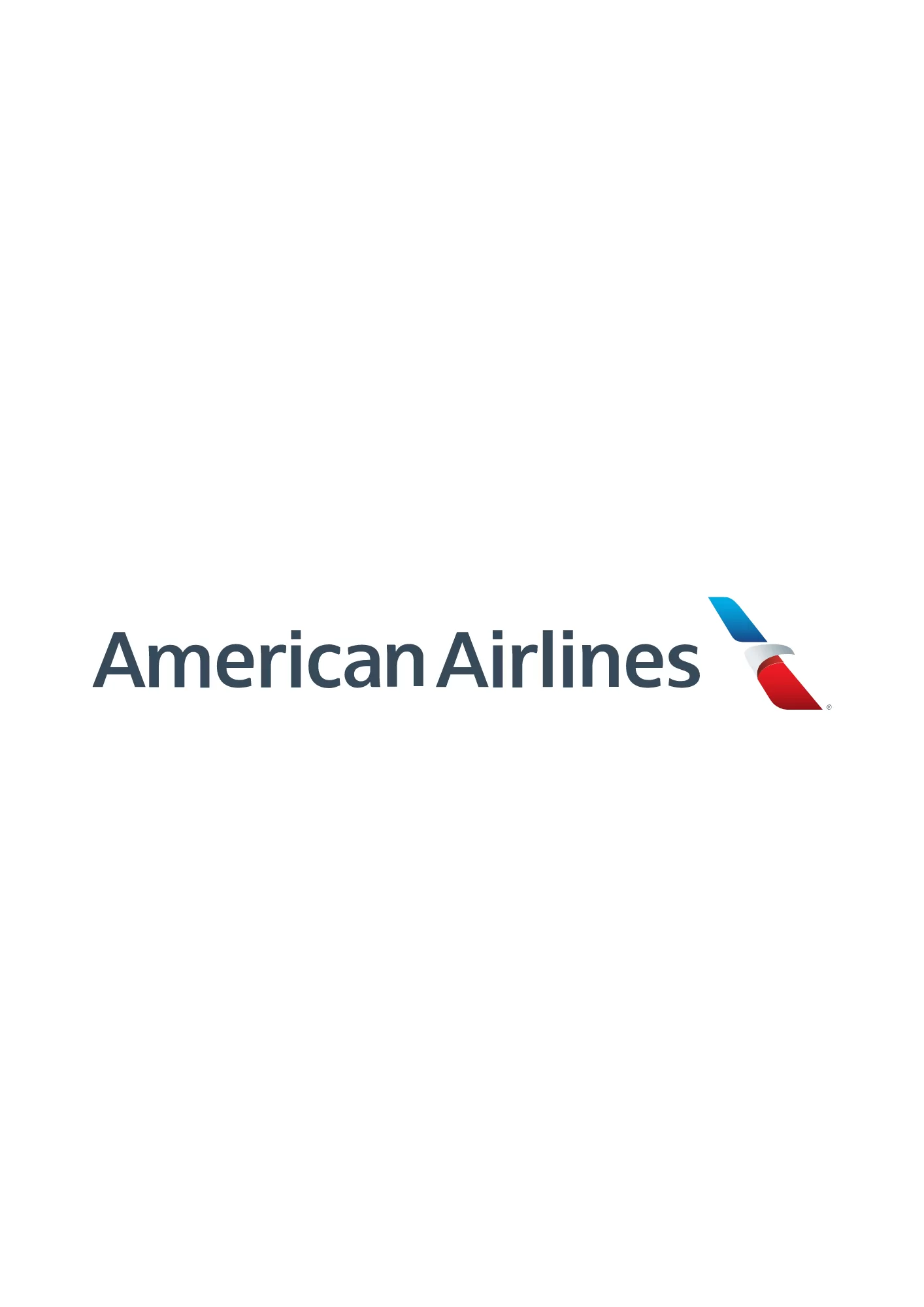 Het logo van vliegtuigmaatschappij American Airlines
