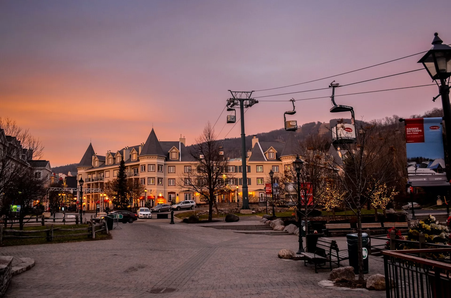 Het centrum van Mont Tremblant in Quebec